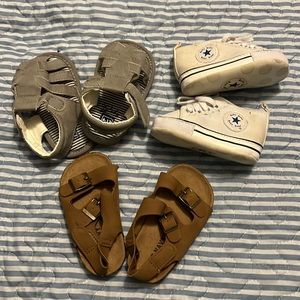 Baby boy shoes ranging from size 1 to 12 months old